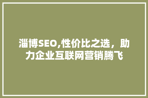 淄博SEO,性价比之选，助力企业互联网营销腾飞  第1张