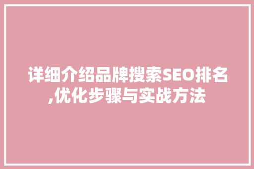 详细介绍品牌搜索SEO排名,优化步骤与实战方法