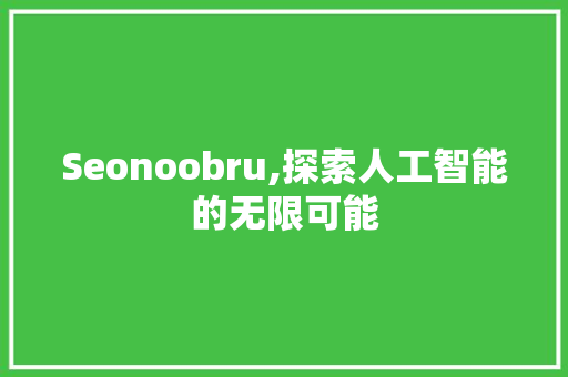 Seonoobru,探索人工智能的无限可能