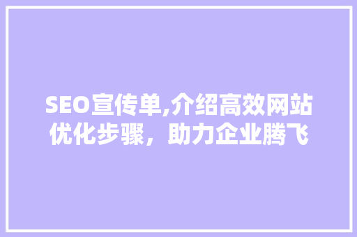 SEO宣传单,介绍高效网站优化步骤，助力企业腾飞
