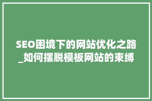 SEO困境下的网站优化之路_如何摆脱模板网站的束缚  第1张