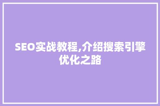 SEO实战教程,介绍搜索引擎优化之路  第1张
