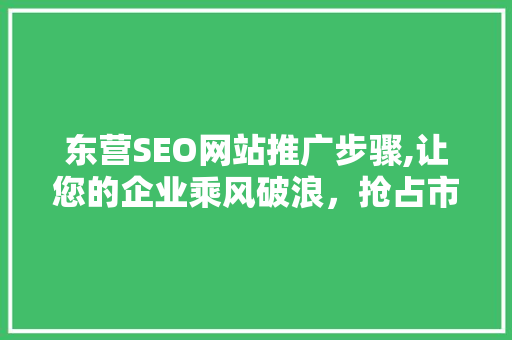 东营SEO网站推广步骤,让您的企业乘风破浪，抢占市场先机