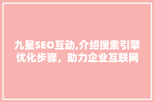九星SEO互动,介绍搜索引擎优化步骤，助力企业互联网营销