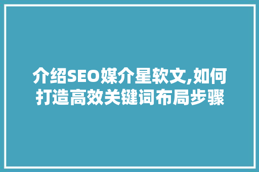 介绍SEO媒介星软文,如何打造高效关键词布局步骤