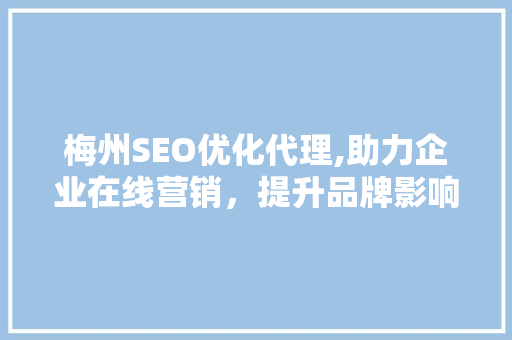 梅州SEO优化代理,助力企业在线营销，提升品牌影响力