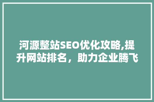 河源整站SEO优化攻略,提升网站排名，助力企业腾飞