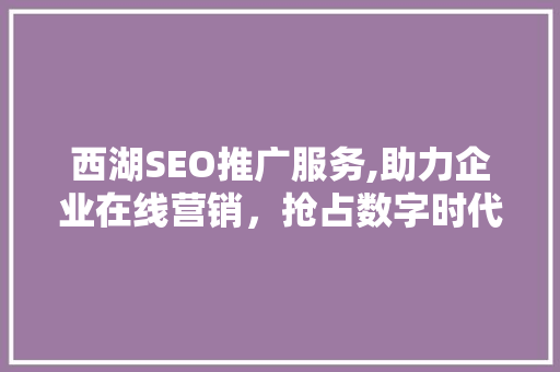西湖SEO推广服务,助力企业在线营销，抢占数字时代先机  第1张