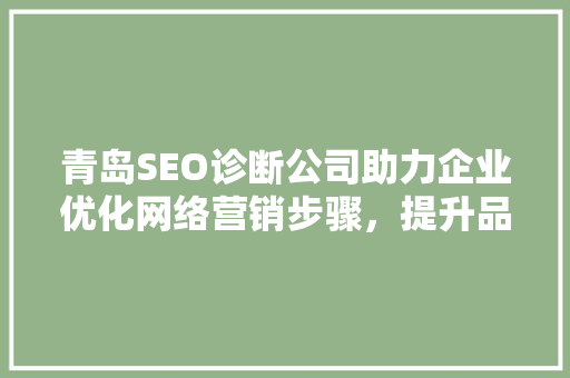 青岛SEO诊断公司助力企业优化网络营销步骤，提升品牌影响力