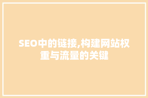 SEO中的链接,构建网站权重与流量的关键