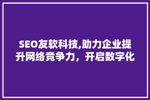 SEO友软科技,助力企业提升网络竞争力，开启数字化营销新时代  第1张