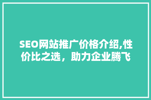 SEO网站推广价格介绍,性价比之选，助力企业腾飞