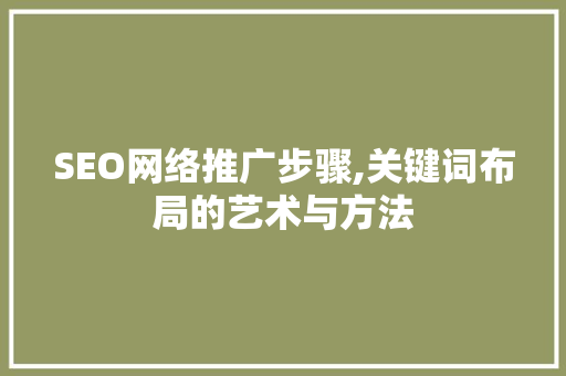 SEO网络推广步骤,关键词布局的艺术与方法