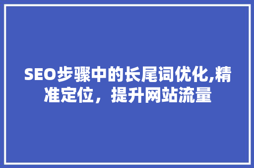 SEO步骤中的长尾词优化,精准定位，提升网站流量
