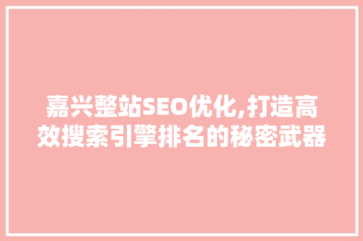 嘉兴整站SEO优化,打造高效搜索引擎排名的秘密武器
