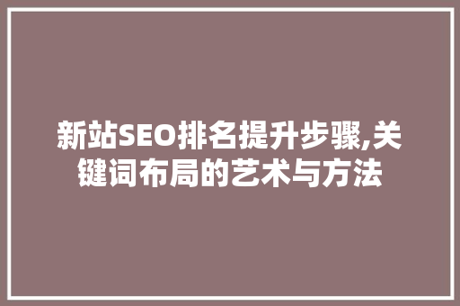 新站SEO排名提升步骤,关键词布局的艺术与方法
