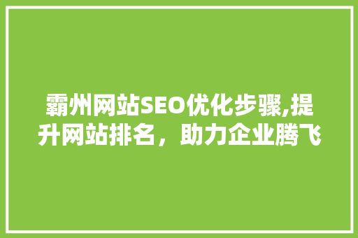 霸州网站SEO优化步骤,提升网站排名，助力企业腾飞