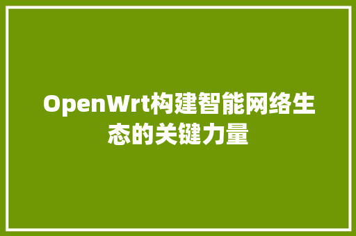OpenWrt构建智能网络生态的关键力量