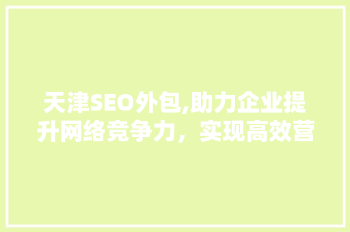 天津SEO外包,助力企业提升网络竞争力，实现高效营销