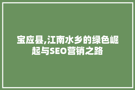 宝应县,江南水乡的绿色崛起与SEO营销之路