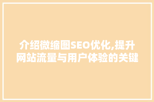 介绍微缩图SEO优化,提升网站流量与用户体验的关键步骤