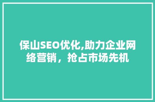 保山SEO优化,助力企业网络营销，抢占市场先机