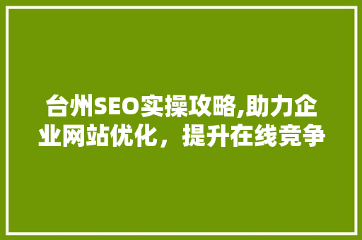 台州SEO实操攻略,助力企业网站优化，提升在线竞争力