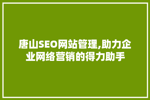 唐山SEO网站管理,助力企业网络营销的得力助手
