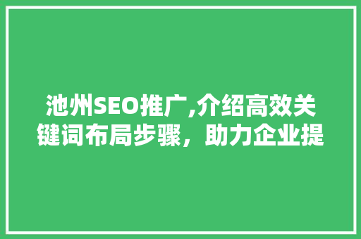 池州SEO推广,介绍高效关键词布局步骤，助力企业提升网络曝光度