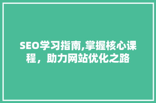 SEO学习指南,掌握核心课程，助力网站优化之路