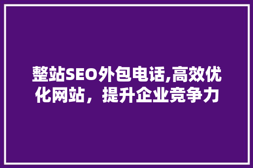 整站SEO外包电话,高效优化网站，提升企业竞争力
