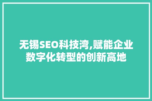 无锡SEO科技湾,赋能企业数字化转型的创新高地