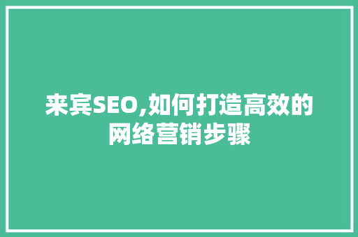 来宾SEO,如何打造高效的网络营销步骤
