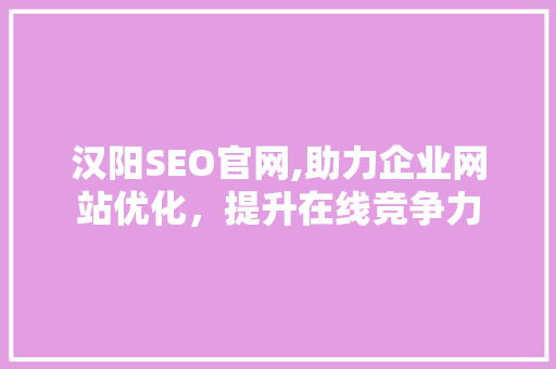 汉阳SEO官网,助力企业网站优化，提升在线竞争力