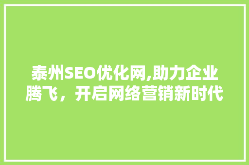 泰州SEO优化网,助力企业腾飞，开启网络营销新时代