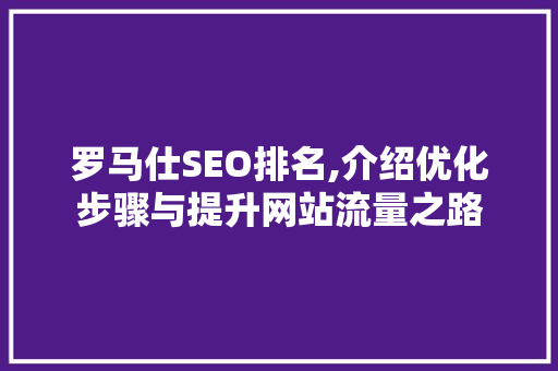 罗马仕SEO排名,介绍优化步骤与提升网站流量之路