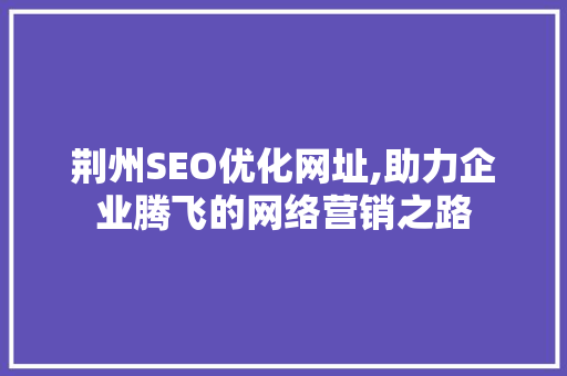 荆州SEO优化网址,助力企业腾飞的网络营销之路