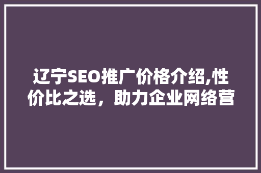 辽宁SEO推广价格介绍,性价比之选，助力企业网络营销