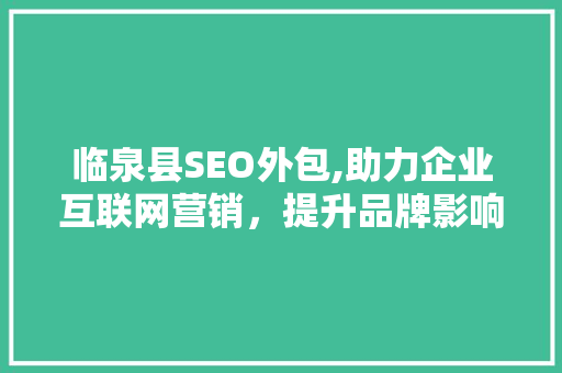临泉县SEO外包,助力企业互联网营销，提升品牌影响力