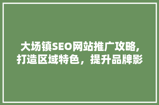 大场镇SEO网站推广攻略,打造区域特色，提升品牌影响力