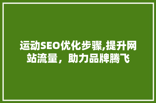 运动SEO优化步骤,提升网站流量，助力品牌腾飞
