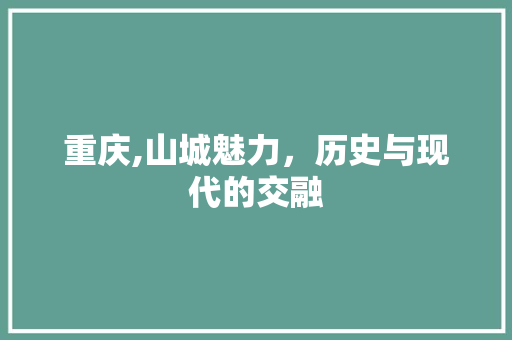 重庆,山城魅力，历史与现代的交融