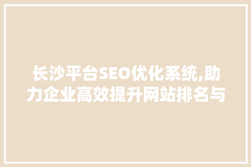 长沙平台SEO优化系统,助力企业高效提升网站排名与流量