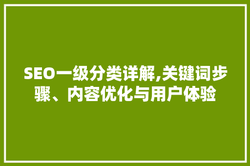 SEO一级分类详解,关键词步骤、内容优化与用户体验