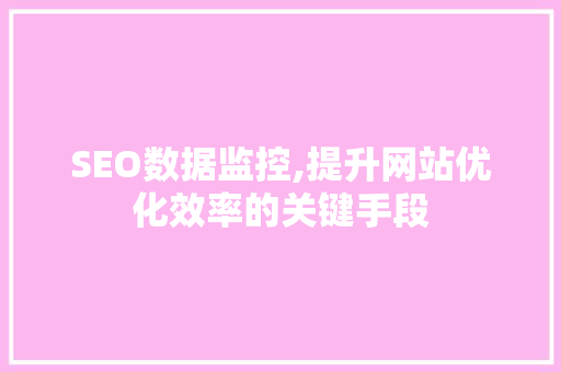 SEO数据监控,提升网站优化效率的关键手段  第1张