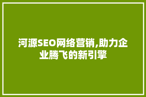 河源SEO网络营销,助力企业腾飞的新引擎