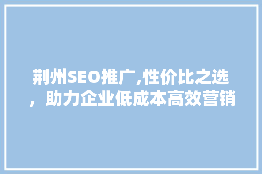 荆州SEO推广,性价比之选，助力企业低成本高效营销