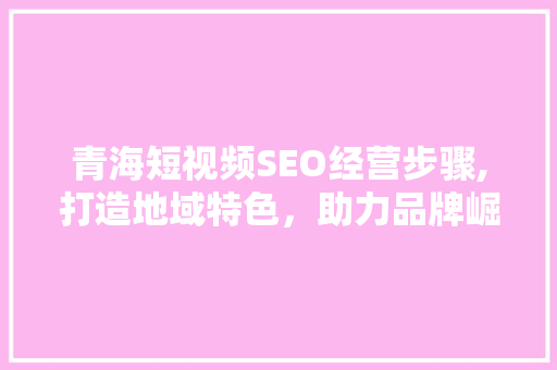 青海短视频SEO经营步骤,打造地域特色，助力品牌崛起