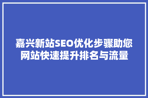嘉兴新站SEO优化步骤助您网站快速提升排名与流量