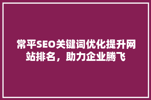 常平SEO关键词优化提升网站排名，助力企业腾飞